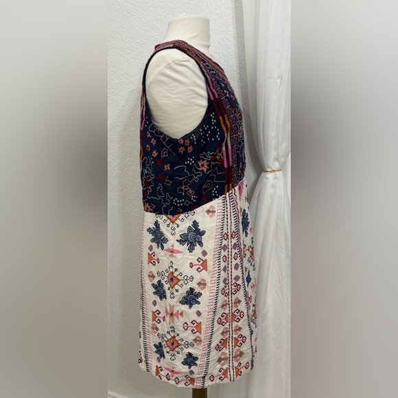 NEW Anthropologie Akemi & Kin Embroidered Southwestern Tribal Boho Dress Size 14 - Picture 8 of 16